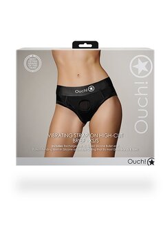Vibrating Strap-on High-cut Brief - Black - XS/S XS/S