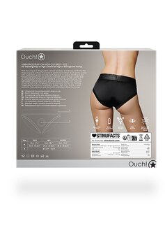 Vibrating Strap-on High-cut Brief - Black - XS/S XS/S
