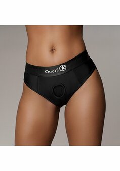 Vibrating Strap-on Thong - Removable Straps - Black - M/L M/L