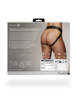 Vibrating Strap-on Thong - Removable Straps - Black - M/L M/L