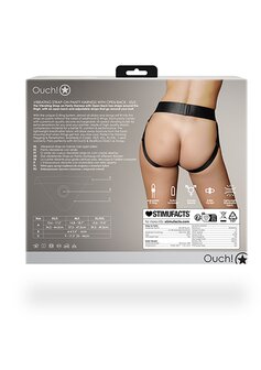 Vibrating Strap-on Panty Harness - Open Back - Black - XS/S XS/S