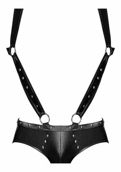 Uranus - Jockslip met Jarretelbandjes en Open Achterkant in Harnasstijl L/XL