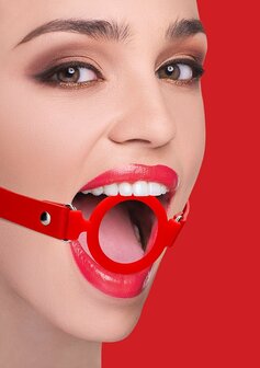 Siliconen Ring Gag met Leren Bandjes