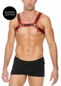 Leren Bulldog Harnas met Gespen - S/M S/M