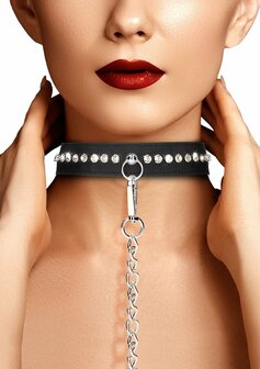 Halsband met Riem en Diamantjes