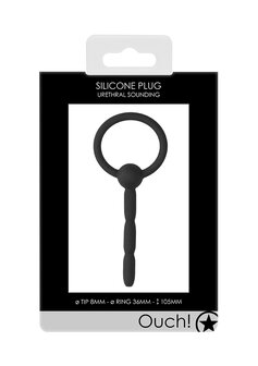 Siliconen Penis Plug met Ring - 8 mm