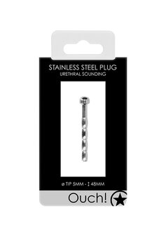 Geribbelde Holle Penis Plug - 5 mm
