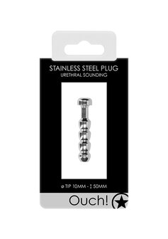 Geribbelde Holle Penis Plug - 10 mm
