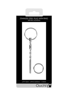 Geribbelde Holle Penis Plug - 7,5 mm