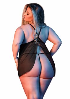 Babydoll met Open Rug en G-String Set - M L/X