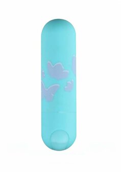 Julia Mini Bullet - Butterfly Print Teal Blue