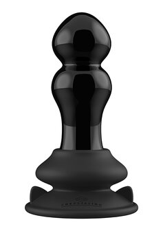 Rimly - Glazen Butt Plug met Vibratie en Ribbels
