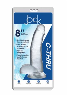 Doorzichtige Dildo met Ballen - 20,5 cm