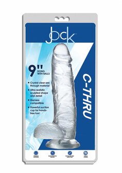 Doorzichtige Dildo met Ballen - 23 cm