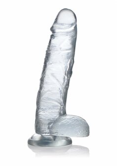 Doorzichtige Dildo met Ballen - 23 cm
