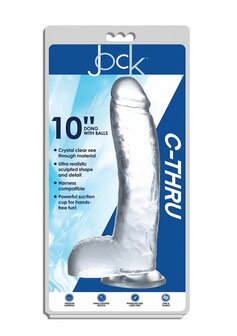 Doorzichtige Dildo met Ballen - 25,5 cm
