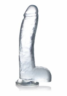 Doorzichtige Dildo met Ballen - 25,5 cm