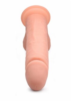 Vibrerende Afstandsbedienbare Siliconen Dildo met Ballen - 25,5 cm