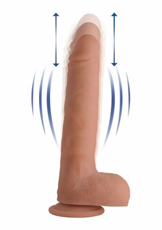 Pompende &amp; Vibrerende Vloeibare Siliconen Dildo met Ballen - 20,5 cm