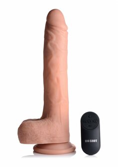 Pompende &amp; Vibrerende Vloeibare Siliconen Dildo met Ballen - 20,5 cm
