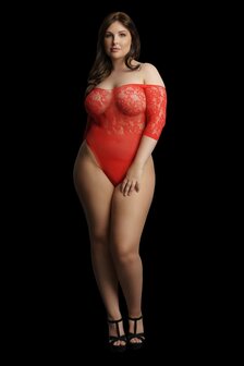 Strass Steen Off Shoulder Body - Plus Size One Size