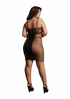 Knielengte Jurk Van Kant en Visnet - Plus Size OSX