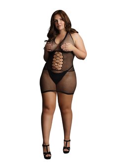 Peek-A-Boo Visnetjurk - Plus Size OSX
