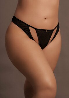 Milou - Elastische Mesh Slip met Open Kruis en Gouden Details - Plus Size OSX