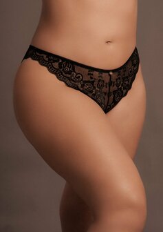 Zo&eacute; - Elastische Kanten Slip met Vetersluiting en Gouden Details - Plus Size OSX
