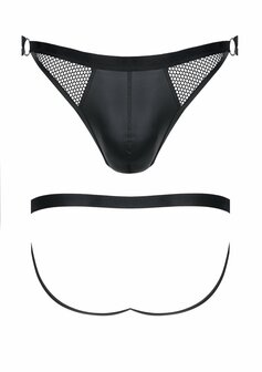 Wetlook Men&#039;s open back briefs - Black 2XL