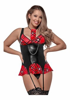 Discipline Me Schoolgirl - Black / Red L/XL