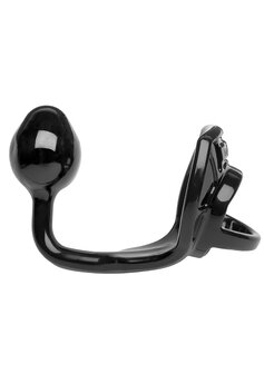 Armour Tug Lock - Cockring met Ball Strap en Butt Plug