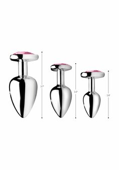 Pink Heart - Butt Plug Set - 3 Stuks
