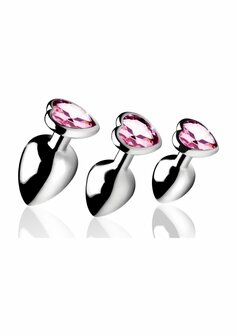 Pink Heart - Butt Plug Set - 3 Stuks
