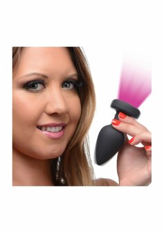 Silicone Vibrating LED Plug - Medium