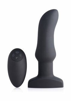 Opblaasbare Gebogen Vibrerende Siliconen Butt Plug