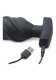 Swirled Vibrating Butt Plug with Remote Control