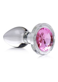 Pink Gem - Glazen Butt Plug - Klein