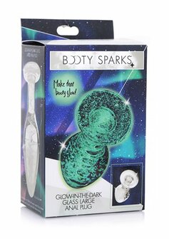 Glow-In-The-Dark - Glass Butt Plug - Large