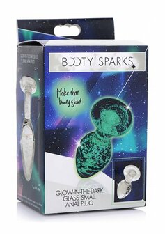 Glow-In-The-Dark - Glass Butt Plug - Small