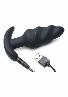 Vibrating Silicone Swirl Butt Plug with Remote Control
