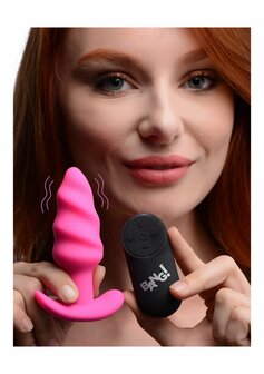 Vibrating Silicone Swirl Butt Plug with Remote Control