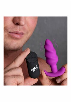 Vibrating Silicone Swirl Butt Plug with Remote Control