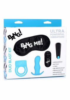 Duo Blast Kit - Cockring, Butt Plug, Bullet Vibrator and Blindfold