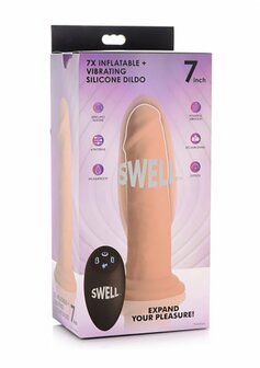 Swell - Inflatable and Vibrating Silicone Dildo - 7&quot; / 18 cm