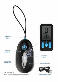 Vibrating and E-Stim Silicone Egg + Remote Control