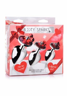 Red Gem - Butt Plug Set with Bells