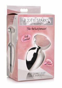 Rose Quartz Heart - Butt Plug - Large