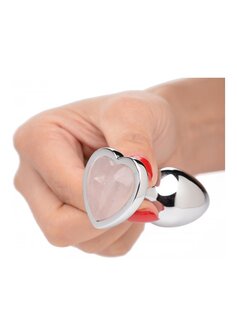 Rose Quartz Heart - Butt Plug - Small