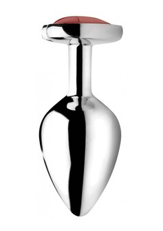 Rode Jaspis Hart - Butt Plug - Medium